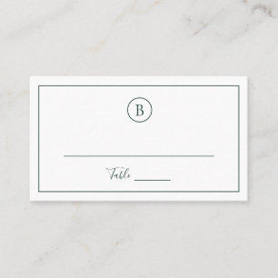 Tarjeta De Mesa Boda elegante de verde bosque tradicional