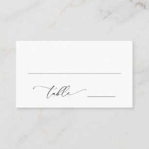 Tarjeta De Mesa Boda elegante en blanco y negro