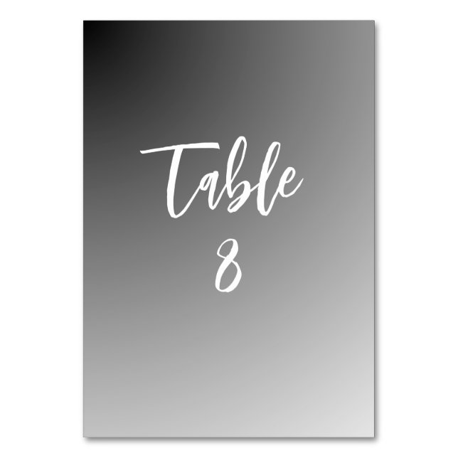 Tarjeta De Mesa Boda elegante en blanco y negro (Anverso)