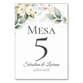 Tarjeta De Mesa Boda Elegante Española