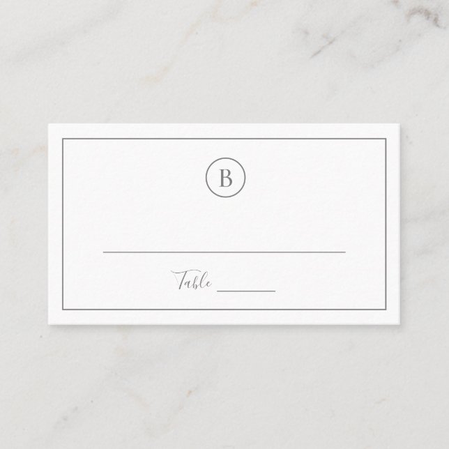 Tarjeta De Mesa Boda elegante gris tradicional (Anverso)
