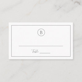 Tarjeta De Mesa Boda elegante gris tradicional