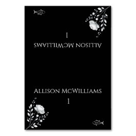 Tarjeta De Mesa Boda elegante moderna Pescado negro y blanco