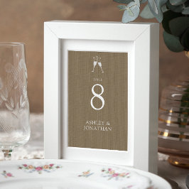 Tarjeta De Mesa Boda Elegante Moderno y Simple Elements