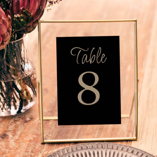 Tarjeta De Mesa Boda elegante negro y oro (Subido por el creador)