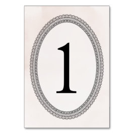 Tarjeta De Mesa Boda elegante rosa de encaje y acuarela