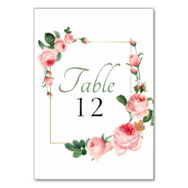 Tarjeta De Mesa Boda elegante rosa rosa rosa floral ruidosa