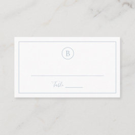 Tarjeta De Mesa Boda elegante tradicional de azul polvoriento