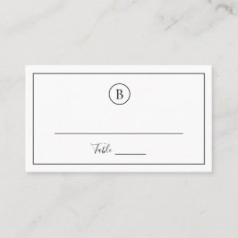 Tarjeta De Mesa Boda elegante tradicional en blanco y negro