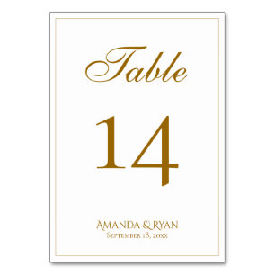 Tarjeta De Mesa Boda elegante y moderno de guiones dorados