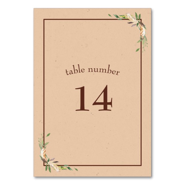 Tarjeta De Mesa Boda elegante y moderno de Terracota (Anverso)