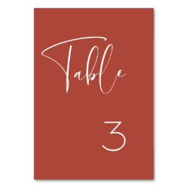 Tarjeta De Mesa Boda elegante y moderno de Terracota
