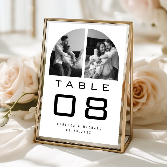 Tarjeta De Mesa Boda en Blanco y Negro de Arquitectura Moderna (Subido por el creador)
