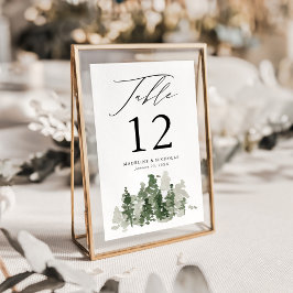 Tarjeta De Mesa Boda en el Bosque Rústico de Pino
