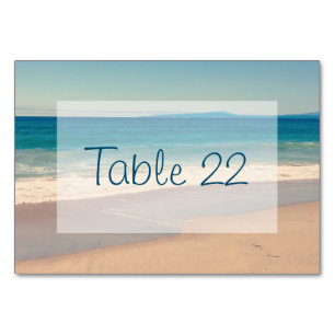 Tarjeta De Mesa Boda en la playa Aqua