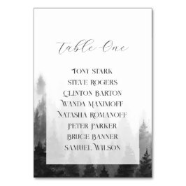 Tarjeta De Mesa Boda en Montaña Brumosa