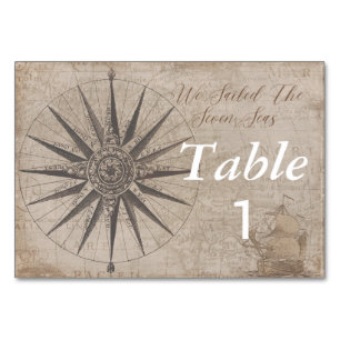Tarjeta De Mesa Boda en yate del océano náutico