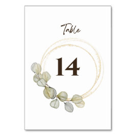 Tarjeta De Mesa Boda Eucalyptus de color agua