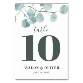 Tarjeta De Mesa Boda Eucalyptus del dólar plateado