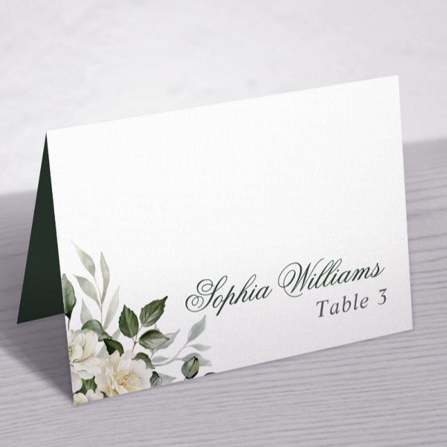 Tarjeta de mesa Boda Eucalyptus White Flowers (Subido por el creador)