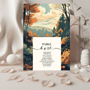 Tarjeta De Mesa Boda Evergreen del Bosque Rústico de Montaña