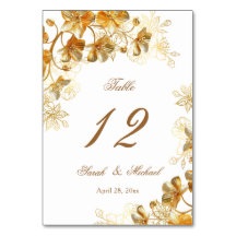 Boda floral 3D dorada