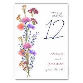Tarjeta De Mesa Boda floral acrílico delgado