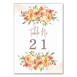 Tarjeta De Mesa Boda floral acuarela