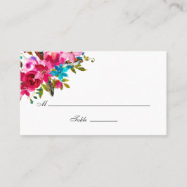 Tarjeta De Mesa Boda floral acuarela Boho Moda