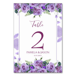 Tarjeta De Mesa Boda floral acuarela de verano
