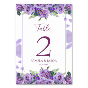 Tarjeta De Mesa Boda floral acuarela de verano