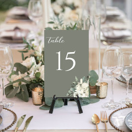 Tarjeta De Mesa Boda floral acuarela verde oliva moderno