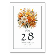 Boda floral amarilla, naranja y marfil