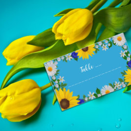 Tarjeta De Mesa Boda floral azul cielo de verano