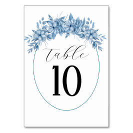 Tarjeta De Mesa Boda Floral azul gris helado