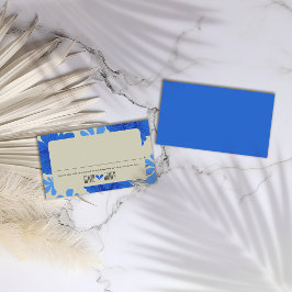 Tarjeta De Mesa Boda floral azul romántico
