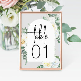 Tarjeta De Mesa Boda Floral Blanca de Bloom