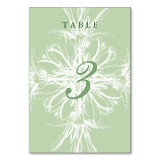 Tarjeta De Mesa Boda floral blanco y de la Casa de la Moneda
