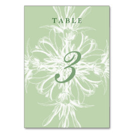 Tarjeta De Mesa Boda floral blanco y de la Casa de la Moneda