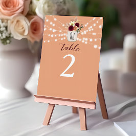 Tarjeta De Mesa Boda floral boho