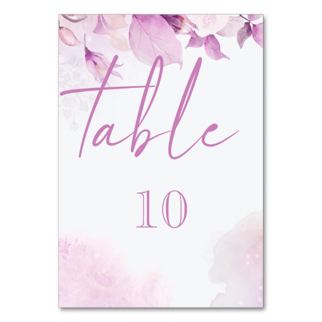 Tarjeta De Mesa Boda floral Boho moderno y rosa suave (Anverso)