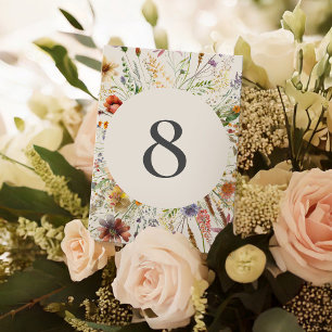Tarjeta De Mesa Boda floral Boho Wildflower minimalista