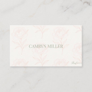 Tarjeta De Mesa Boda floral botánica minimalista en verde salvia