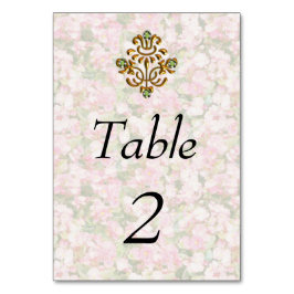 Tarjeta De Mesa Boda floral con grifo dorado