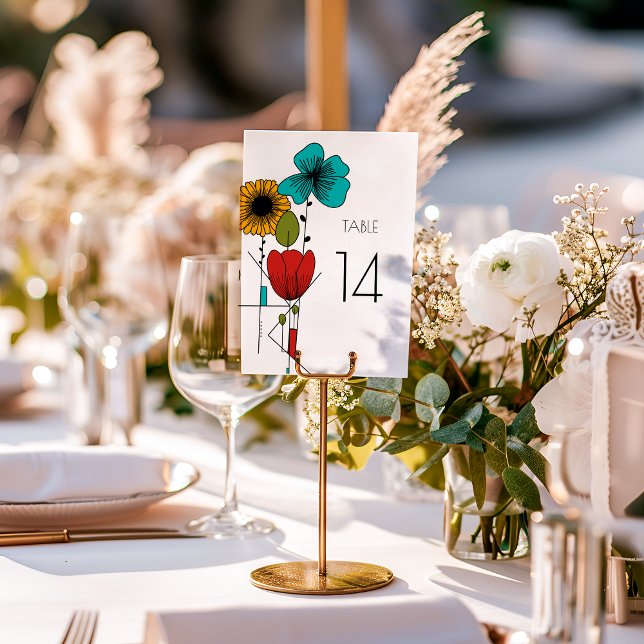 Tarjeta De Mesa Boda floral contemporáneo Art Noveau (Subido por el creador)
