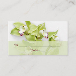 Tarjeta De Mesa Boda floral de cimbidio verde