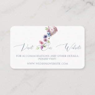 Tarjeta De Mesa Boda floral de color de agua Página web Insertar t