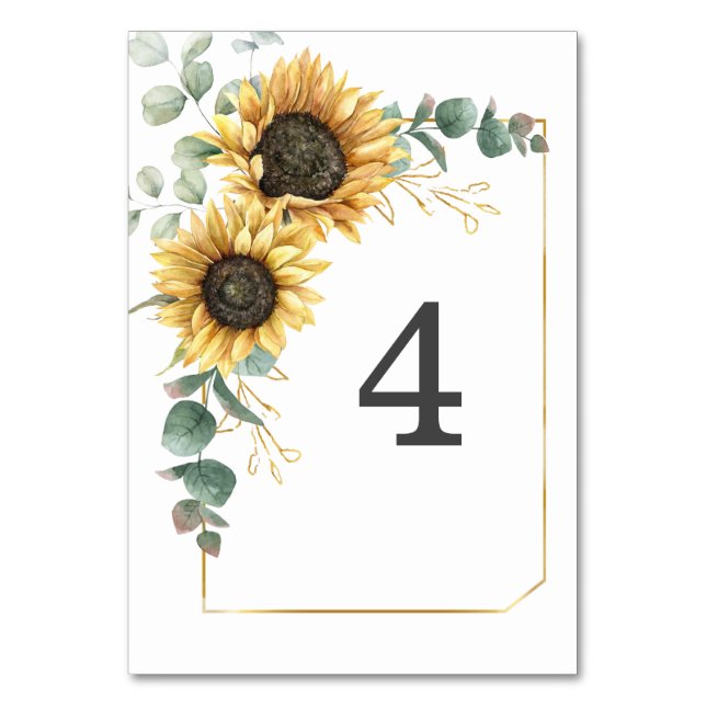 Tarjeta De Mesa Boda floral de Eucalyptus (Anverso)