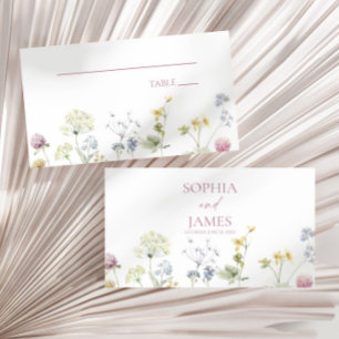 Tarjeta De Mesa Boda floral de flores silvestres