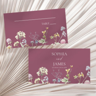 Tarjeta De Mesa Boda floral de flores silvestres 